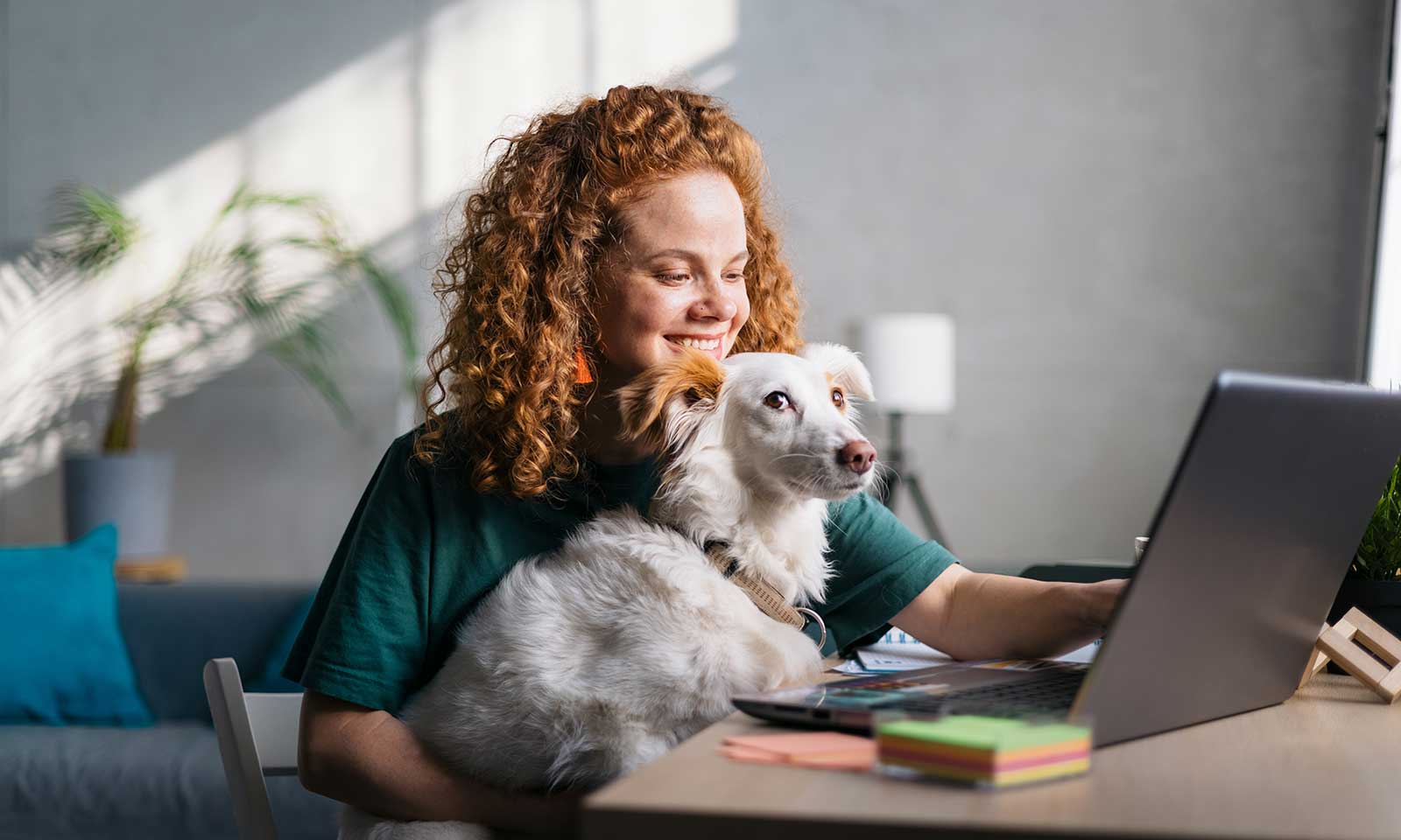 A woman with dog